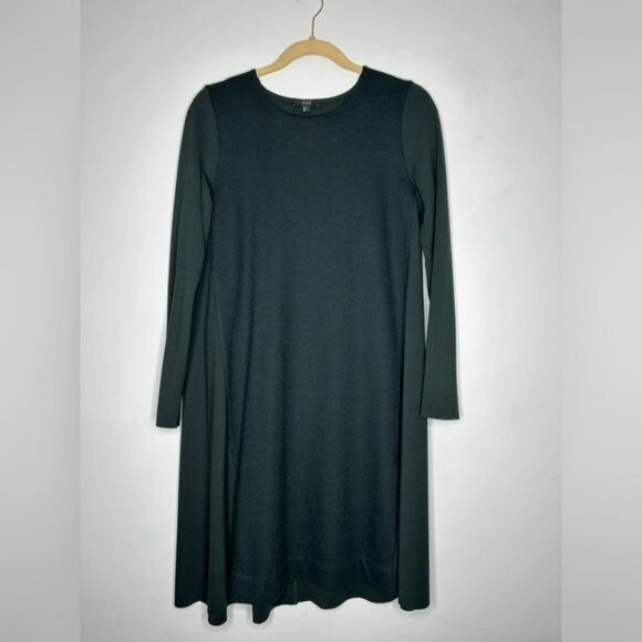COS Women's‎ Wool Contrast Panel Front Green  Jersey Knit Dress Size M - Picture 5 of 10